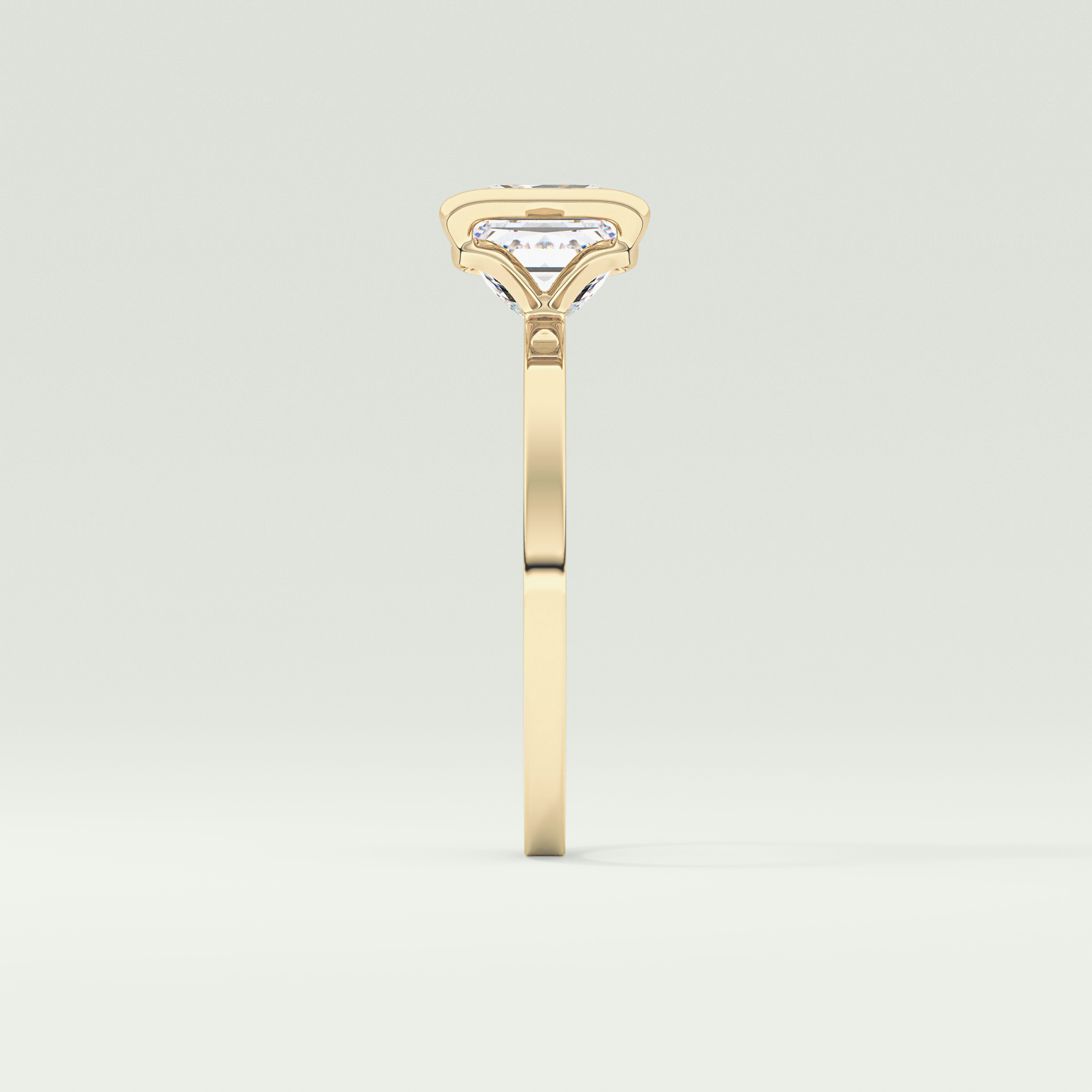 2.0 CT Princess Cut Half Bezel Lab-Grown Diamond Engagement Ring 4
