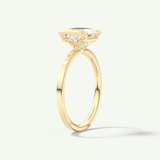 2.0 CT Princess Cut Half Bezel Moissanite Engagement Ring