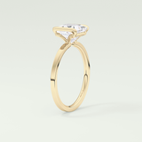 2.0 CT Princess Cut Half Bezel Lab-Grown Diamond Engagement Ring 5