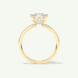 2.0 CT Princess Cut Half Bezel Moissanite Engagement Ring
