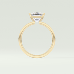2.0 CT Princess Cut Half Bezel Lab-Grown Diamond Engagement Ring 6