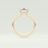 2.0 CT Princess Cut Half Bezel Lab-Grown Diamond Engagement Ring 6