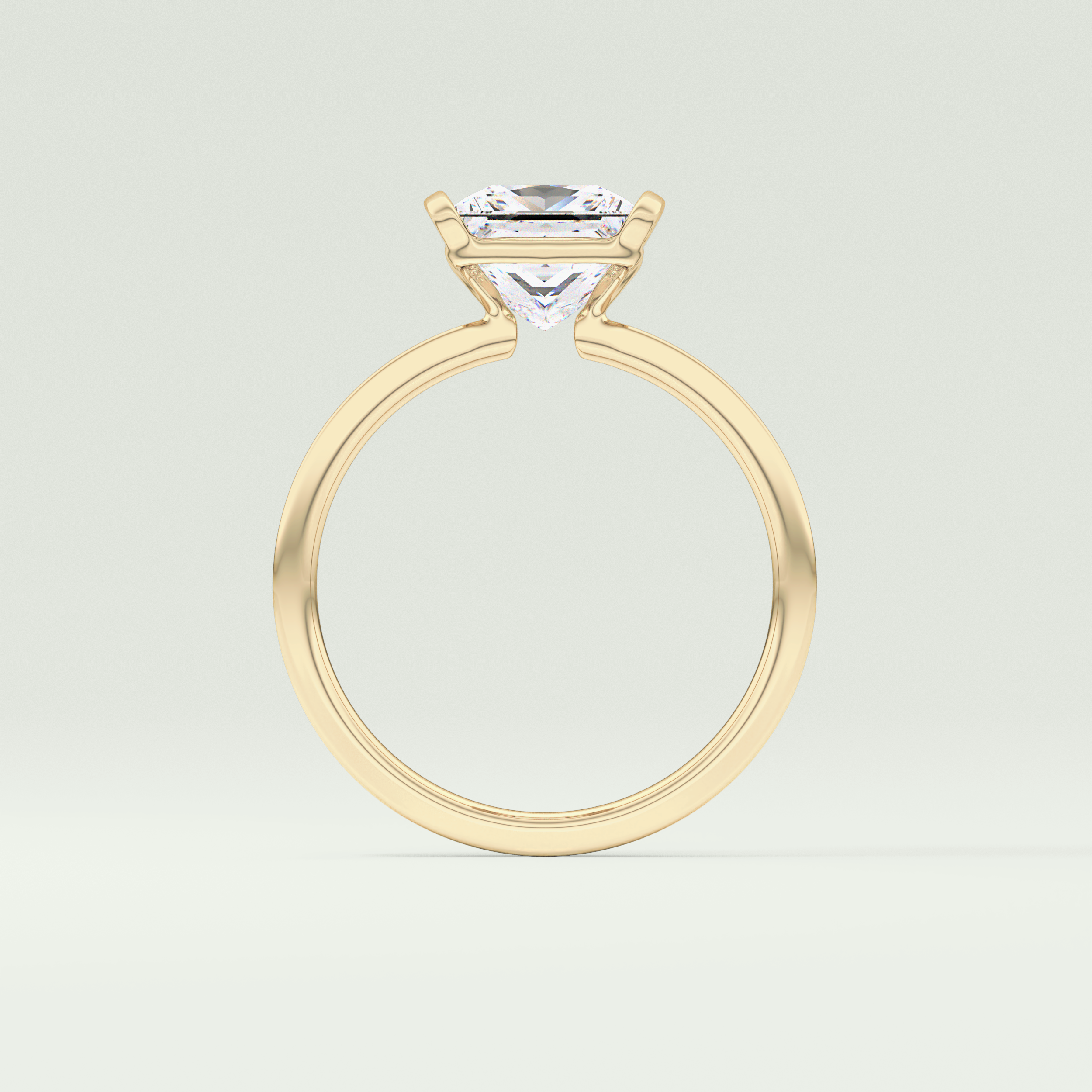 2.0 CT Princess Cut Half Bezel Lab-Grown Diamond Engagement Ring 6