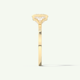 2.0 CT Princess Cut Half Bezel Moissanite Engagement Ring