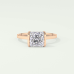 2.0 CT Princess Cut Half Bezel Lab-Grown Diamond Engagement Ring 7