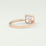 2.0 CT Princess Cut Half Bezel Lab-Grown Diamond Engagement Ring 8