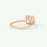 2.0 CT Princess Cut Half Bezel Moissanite Engagement Ring