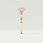 2.0 CT Princess Cut Half Bezel Lab-Grown Diamond Engagement Ring 10