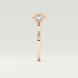 2.0 CT Princess Cut Half Bezel Lab-Grown Diamond Engagement Ring 10