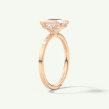2.0 CT Princess Cut Half Bezel Moissanite Engagement Ring