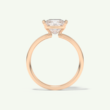2.0 CT Princess Cut Half Bezel Moissanite Engagement Ring