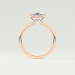 2.0 CT Princess Cut Half Bezel Lab-Grown Diamond Engagement Ring 12