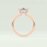 2.0 CT Princess Cut Half Bezel Lab-Grown Diamond Engagement Ring 12