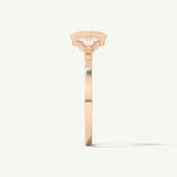 2.0 CT Princess Cut Half Bezel Lab-Grown Diamond Engagement Ring