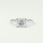 2.0 CT Princess Cut Half Bezel Lab-Grown Diamond Engagement Ring 13