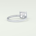 2.0 CT Princess Cut Half Bezel Lab-Grown Diamond Engagement Ring 14