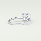 2.0 CT Princess Cut Half Bezel Lab-Grown Diamond Engagement Ring 14