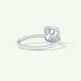 2.0 CT Princess Cut Half Bezel Moissanite Engagement Ring