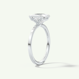 2.0 CT Princess Cut Half Bezel Moissanite Engagement Ring