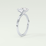 2.0 CT Princess Cut Half Bezel Lab-Grown Diamond Engagement Ring 17
