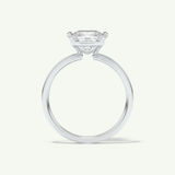 2.0 CT Princess Cut Half Bezel Moissanite Engagement Ring