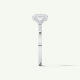2.0 CT Princess Cut Half Bezel Moissanite Engagement Ring