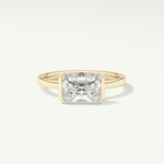 2.0 CT Radiant Cut Half Bezel Lab Grown Diamond Engagement Ring