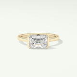 2.0 CT Radiant Cut Half Bezel Lab Grown Diamond Engagement Ring