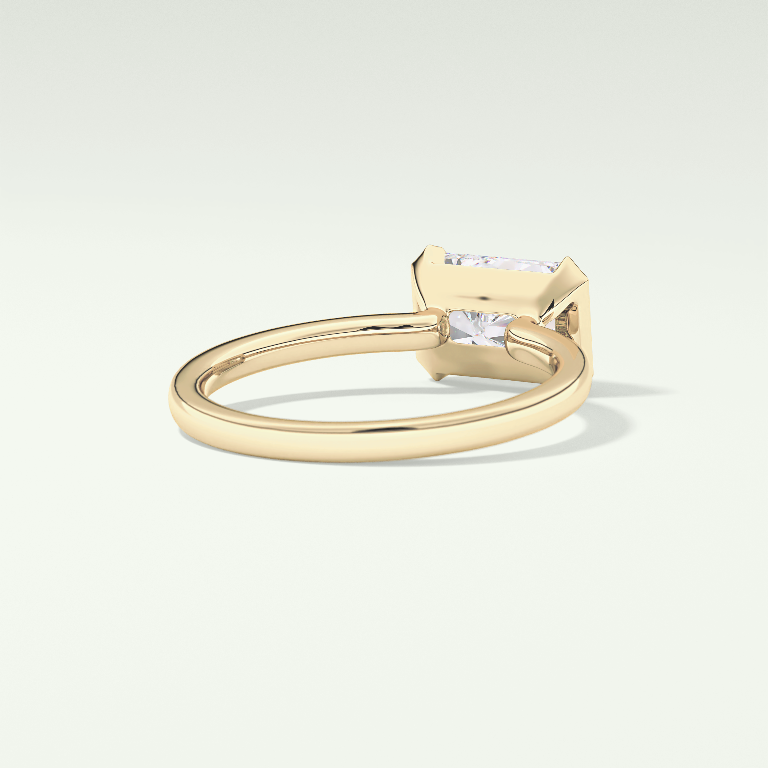 2.0 CT Radiant Cut Half Bezel Lab Grown Diamond Engagement Ring