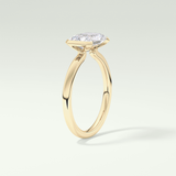 2.0 CT Radiant Cut Half Bezel Lab Grown Diamond Engagement Ring