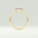 2.0 CT Radiant Cut Half Bezel Lab Grown Diamond Engagement Ring