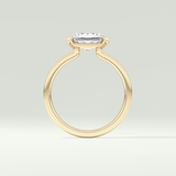 2.0 CT Radiant Cut Half Bezel Lab Grown Diamond Engagement Ring