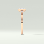 2.0 CT Radiant Cut Half Bezel Lab Grown Diamond Engagement Ring