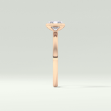 2.0 CT Radiant Cut Half Bezel Lab Grown Diamond Engagement Ring