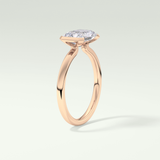 2.0 CT Radiant Cut Half Bezel Lab Grown Diamond Engagement Ring