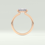 2.0 CT Radiant Cut Half Bezel Lab Grown Diamond Engagement Ring