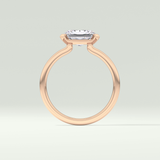 2.0 CT Radiant Cut Half Bezel Lab Grown Diamond Engagement Ring