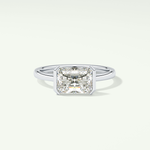 2.0 CT Radiant Cut Half Bezel Lab Grown Diamond Engagement Ring