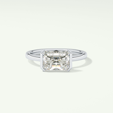 2.0 CT Radiant Cut Half Bezel Lab Grown Diamond Engagement Ring