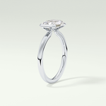 2.0 CT Radiant Cut Half Bezel Lab Grown Diamond Engagement Ring