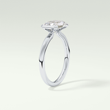2.0 CT Radiant Cut Half Bezel Lab Grown Diamond Engagement Ring