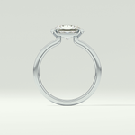 2.0 CT Radiant Cut Half Bezel Lab Grown Diamond Engagement Ring