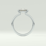 2.0 CT Radiant Cut Half Bezel Lab Grown Diamond Engagement Ring