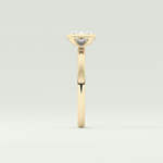 2.0 CT Emerald Cut Half Bezel Lab Grown Diamond Engagement Ring