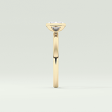 2.0 CT Emerald Cut Half Bezel Lab Grown Diamond Engagement Ring