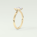 2.0 CT Emerald Cut Half Bezel Lab Grown Diamond Engagement Ring