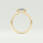 2.0 CT Emerald Cut Half Bezel Lab Grown Diamond Engagement Ring