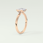 2.0 CT Emerald Cut Half Bezel Lab Grown Diamond Engagement Ring