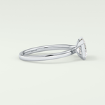 2.0 CT Emerald Cut Half Bezel Lab Grown Diamond Engagement Ring