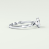 2.0 CT Emerald Cut Half Bezel Lab Grown Diamond Engagement Ring